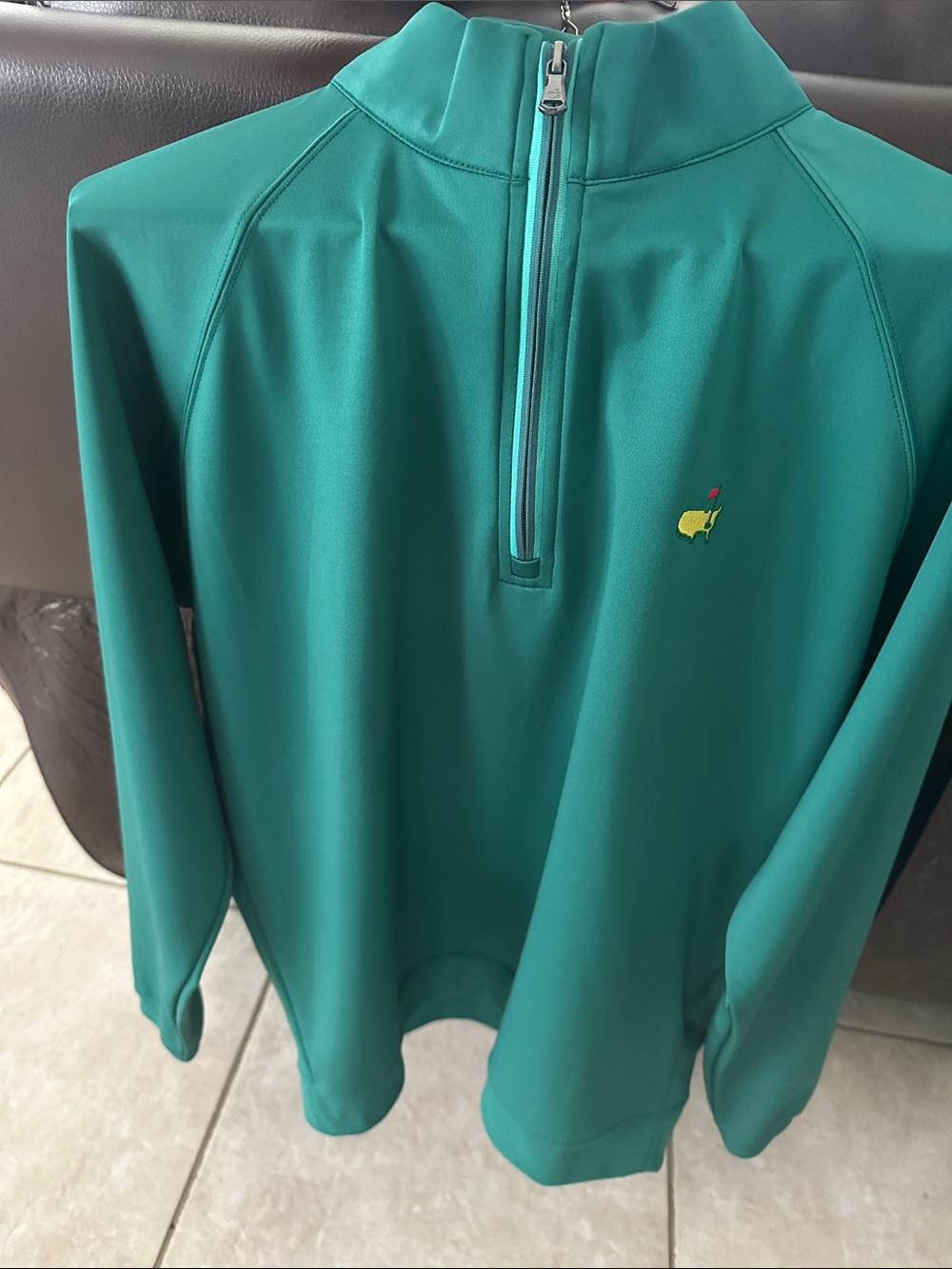 Performance Half-Zip Pullover in Teal Green